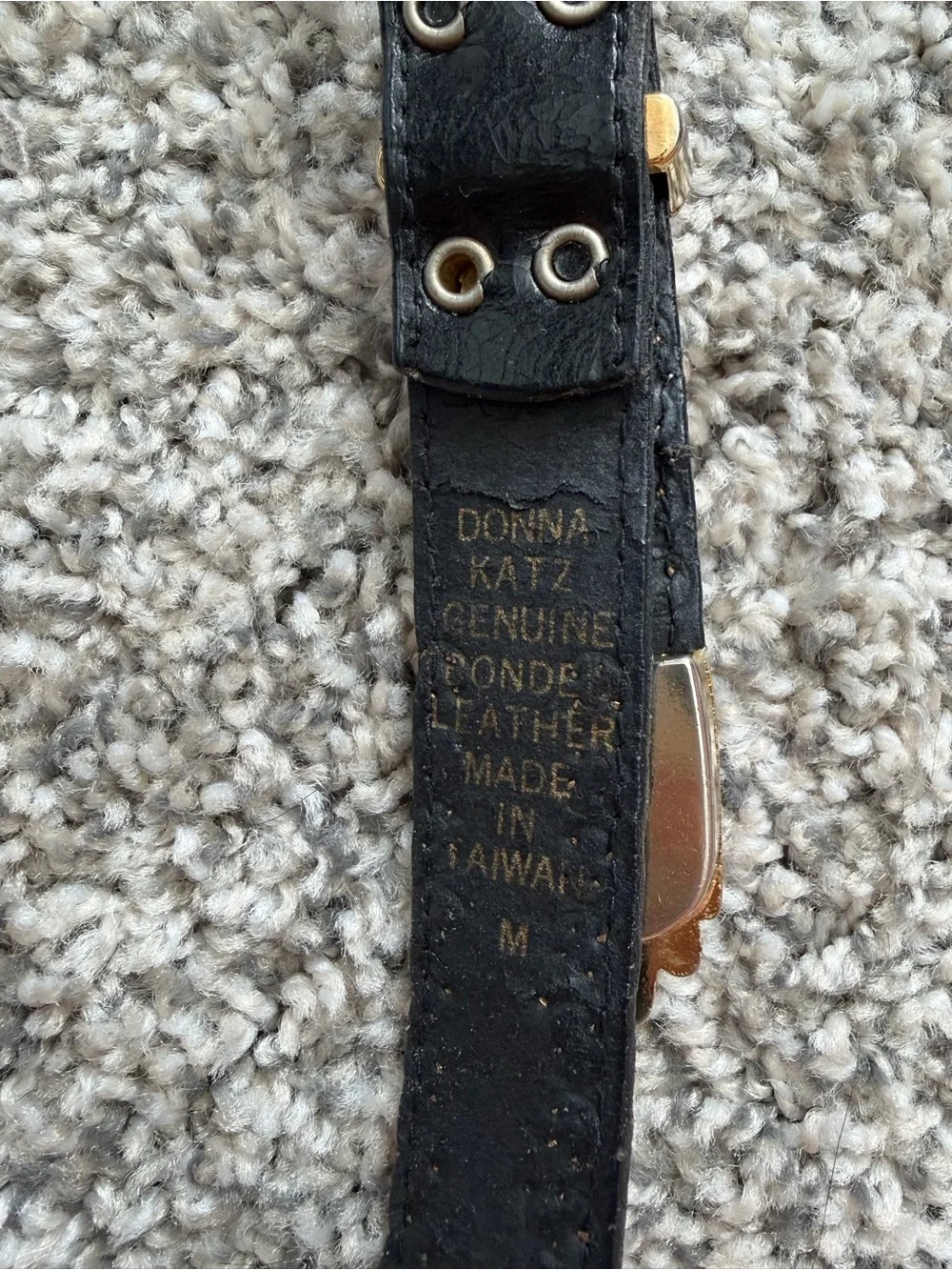 Vintage 90s Donna Katz Two-Tone Western Studded Leather Belt